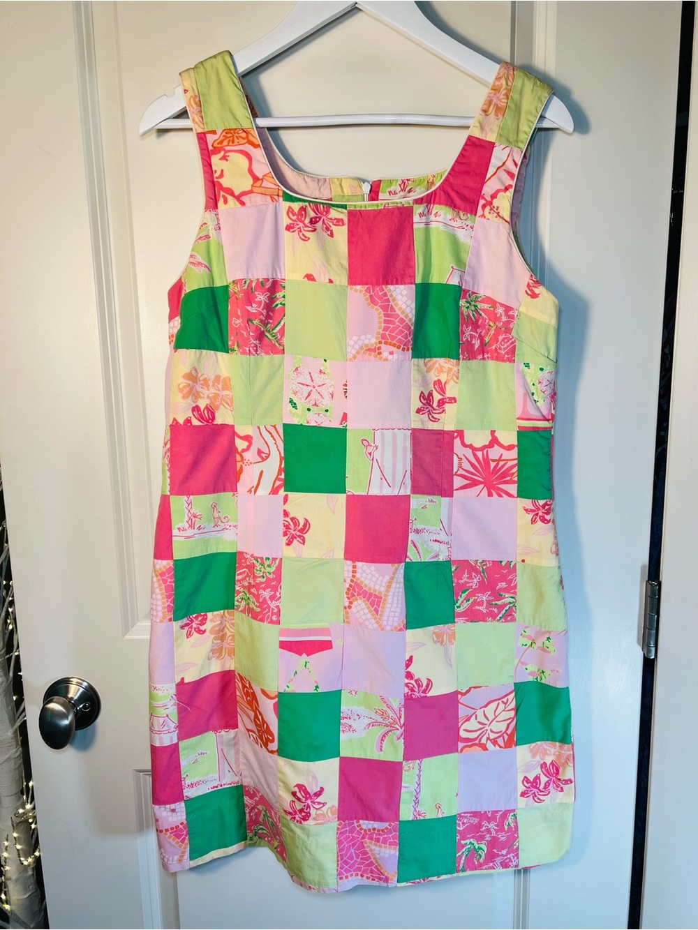 HTF Lilly Pulitzer Krista White Label Patchwork Shift Dress Size 12
